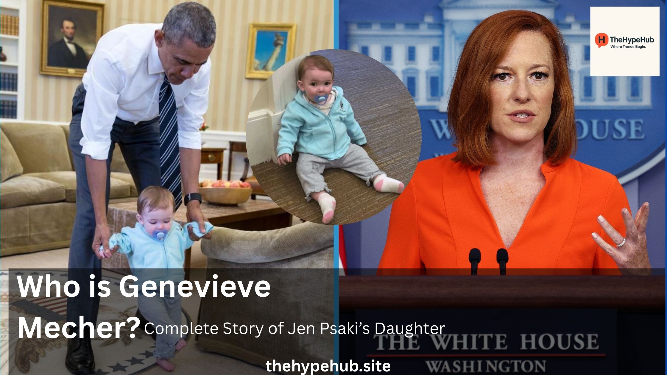 Genevieve Mecher with her mother Jen Psaki at public event